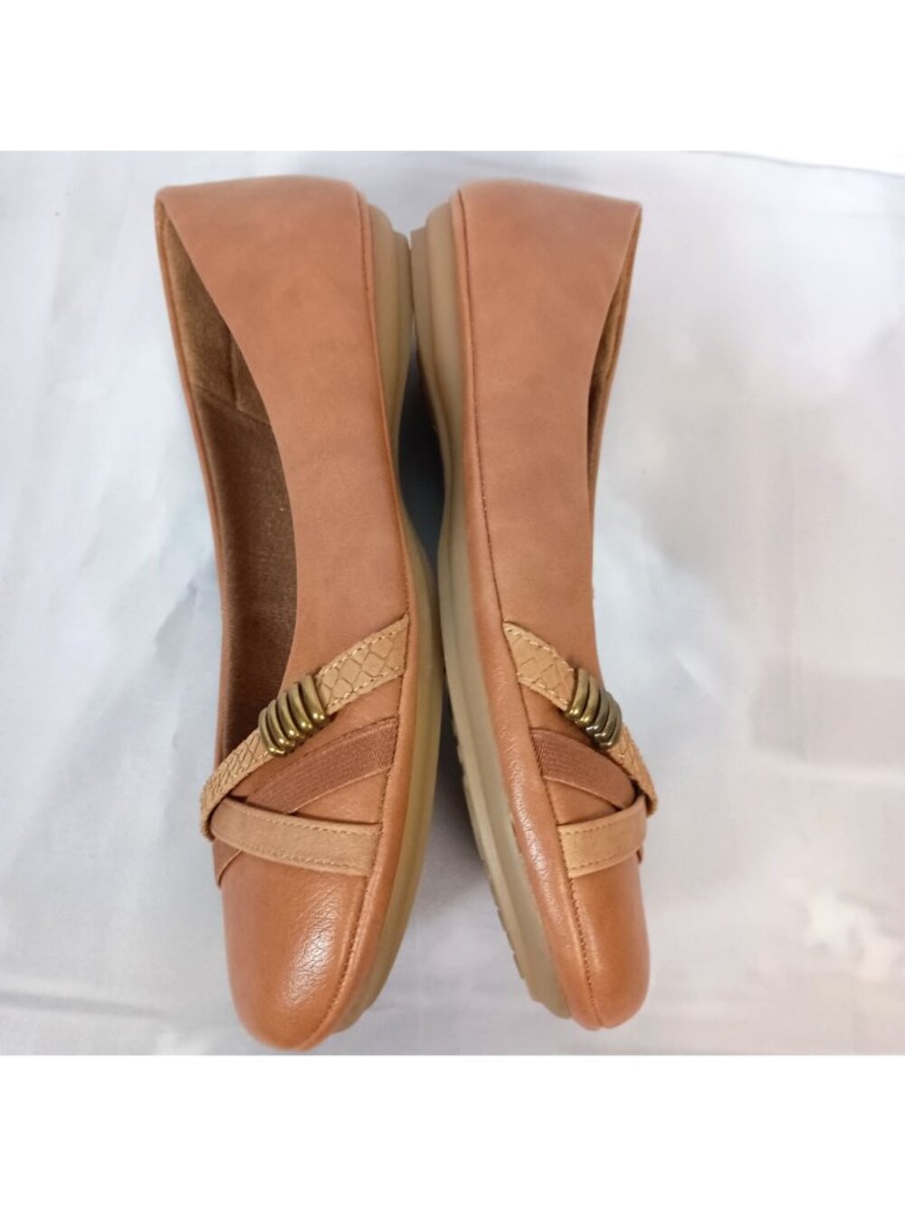 Eurosoft by Sofft Shainna Flats Cognac Ballet Crisscross Comfort Shoes 8 NWOB - Picture 5 of 11